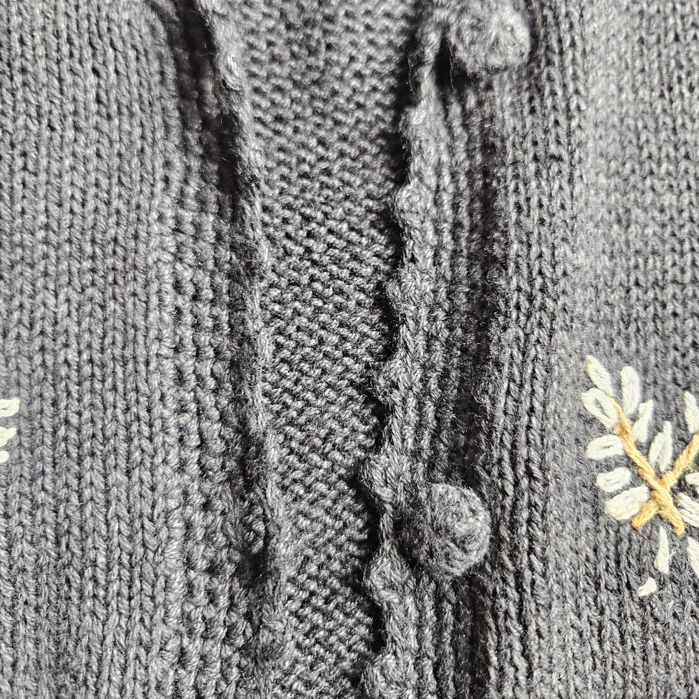 Vintage Sweater Vest Margules Large Floral Bouquet Needlepoint Embroidery - Picture 8 of 13